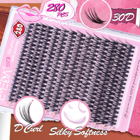 EMEDA DIY Lashes | Lash Clusters | Heat met fan 30D | 280 pcs