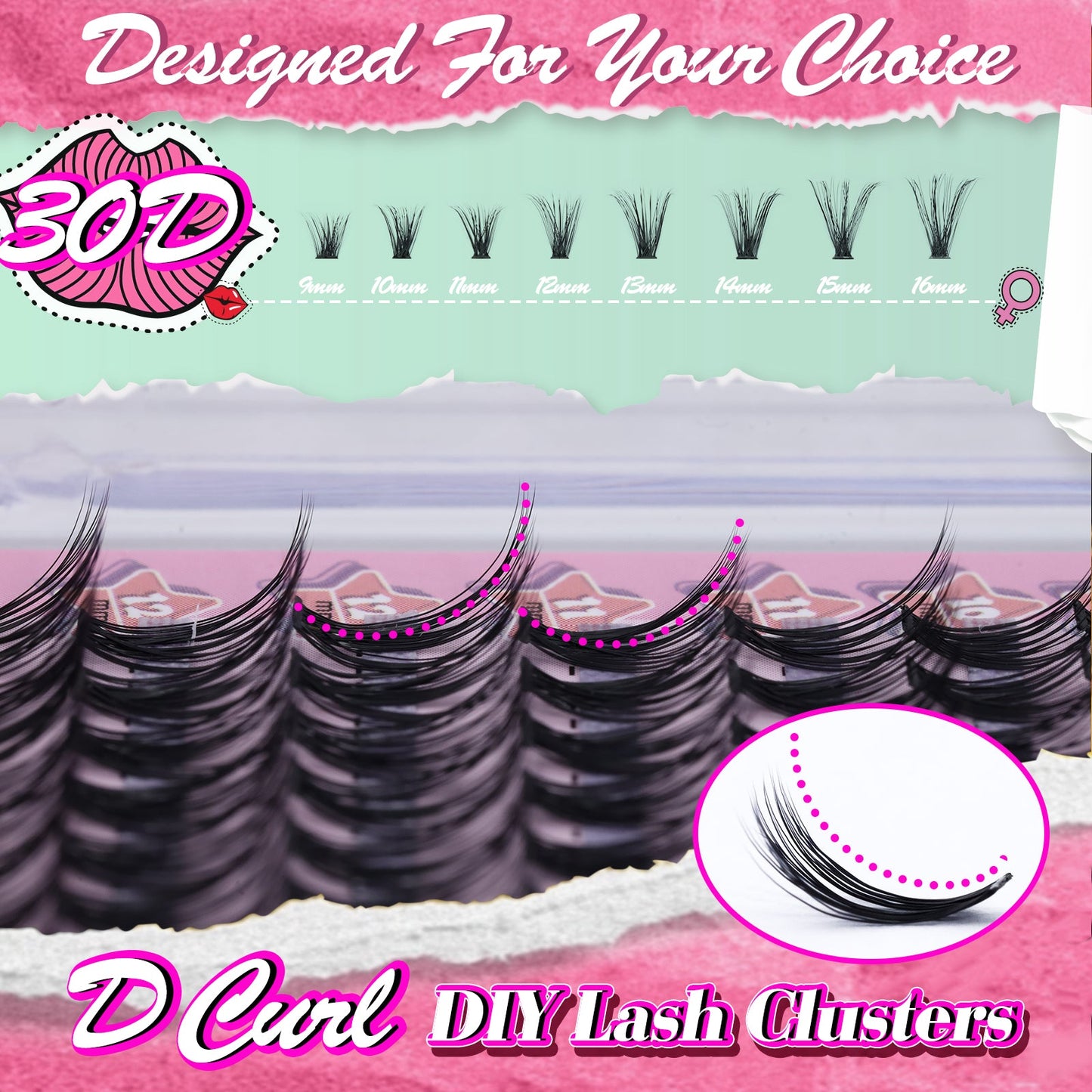 EMEDA DIY Lashes | Lash Clusters | Heat met fan 30D | 280 pcs