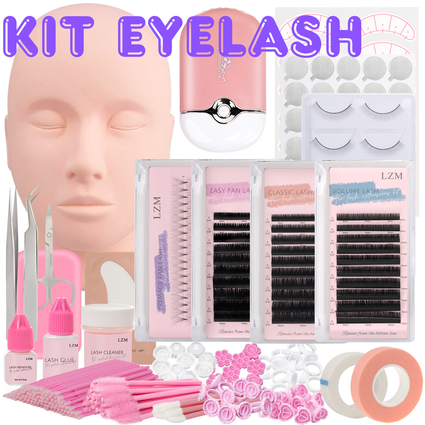 Kit d'extensions de cils complet