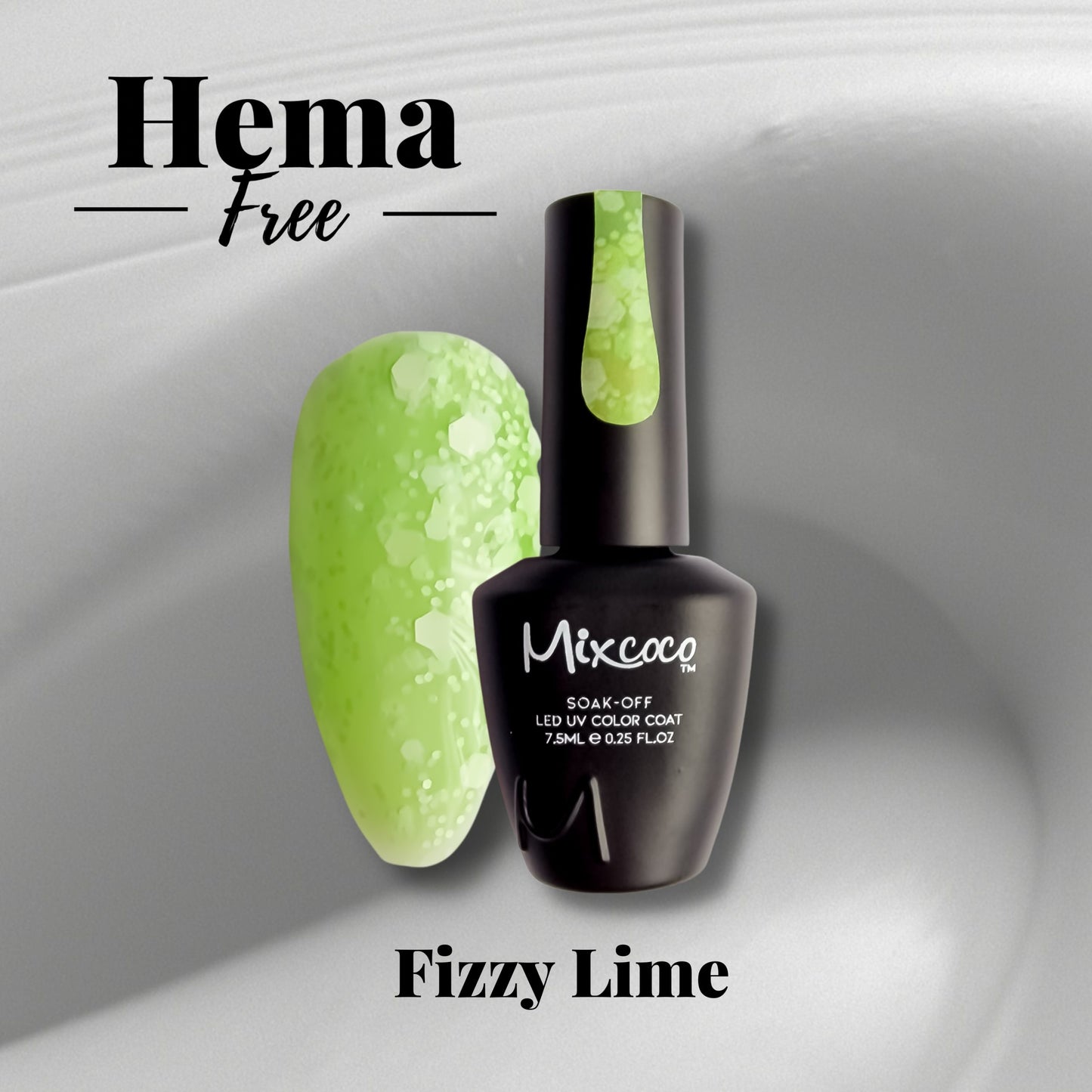 Mixcoco Soak-Off Gel Polish 15ml | Collection Gel Neige | Fizzy Lime