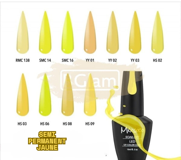 Mixcoco Soak-Off Gel Vernis 15ml - Jaune YY