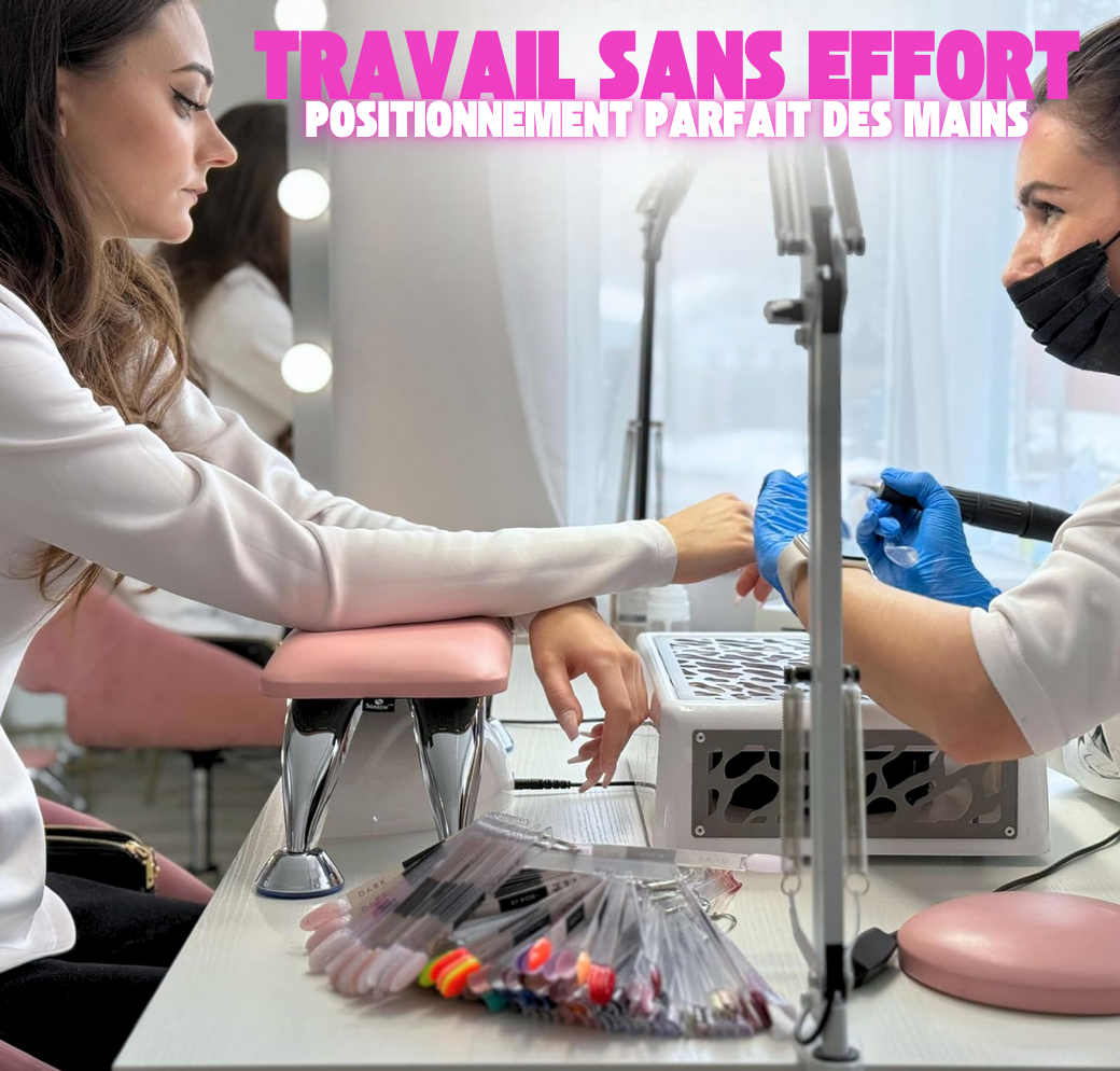 Repose-bras professionnel pour manucure & repose-pieds pour pédicure | Rose