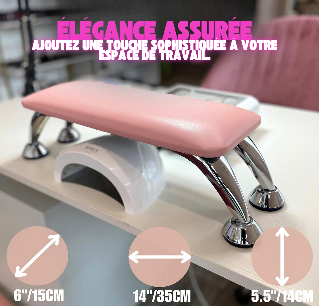 Repose-bras professionnel pour manucure & repose-pieds pour pédicure | Rose