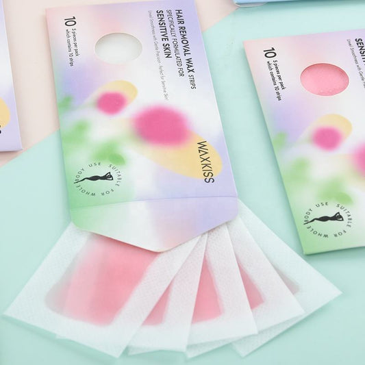 Ready-to-Use Wax Strips | Small Size Pink | Sensitive Skin | Rose Scent | 10 Strips