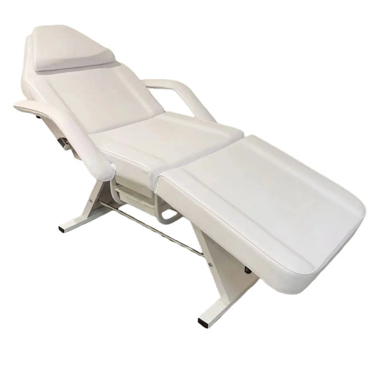 Pro White Reclining Spa Chair | Adjustable with Built-in Pockets & Footrest