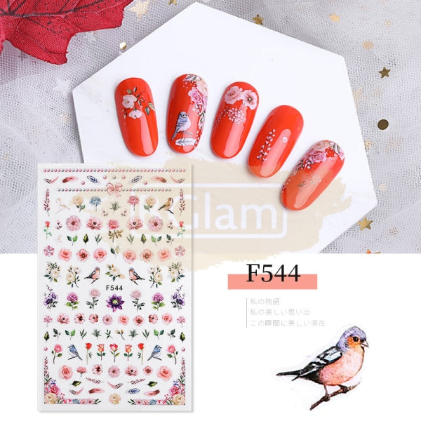 Nail Art Flower Stickers - Available In 10 Designs F544