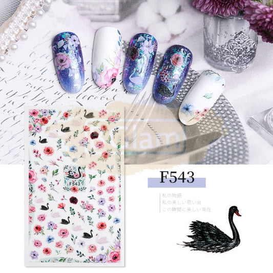Nail Art Flower Stickers - Available In 10 Designs F543