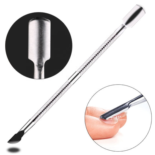 Stainless Steel Dual End Cuticle Pusher & Nail Cleaner