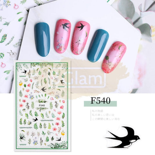 Nail Art Flower Stickers - Available In 10 Designs F540