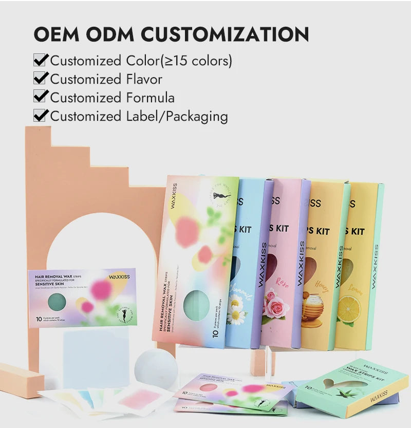 Ready-to-Use Wax Strips | Small Size Pink | Sensitive Skin | Rose Scent | 10 Strips