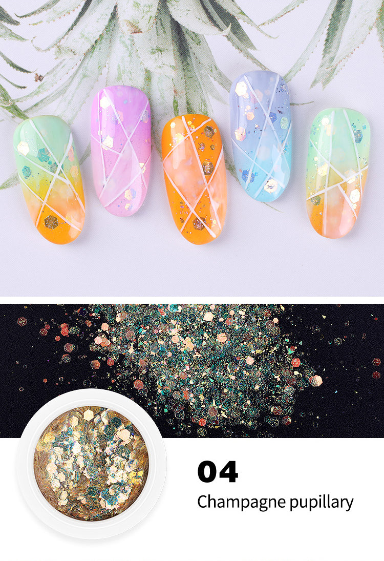 Paillettes Nail Art Decorations (Set de 8)