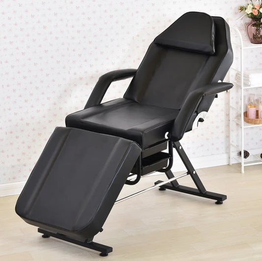 Pro Black Reclining Spa Chair | Adjustable with Built-in Pockets & Footrest