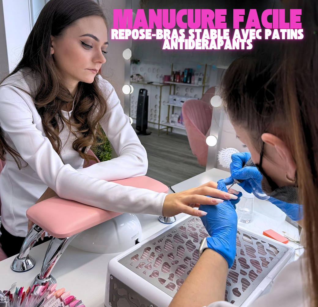Repose-bras professionnel pour manucure & repose-pieds pour pédicure | Rose