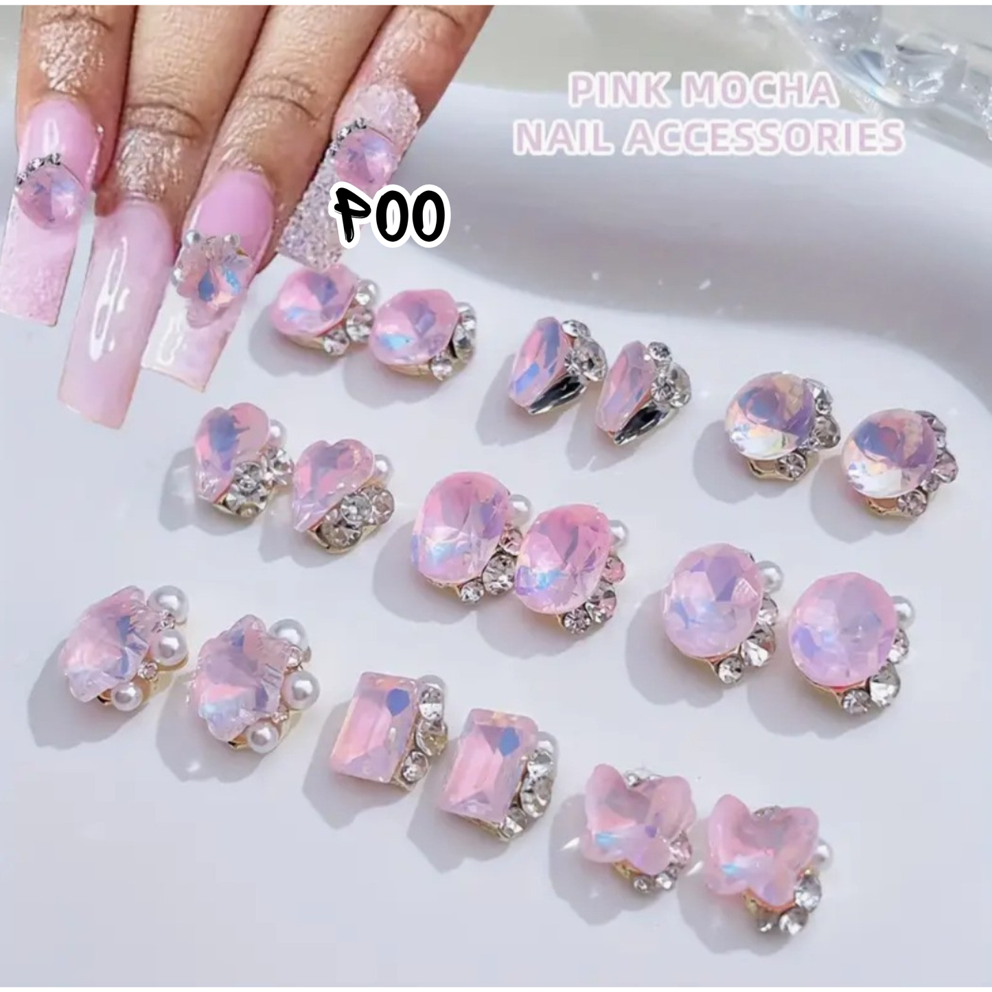 Nail Art Jewelry | Set Gemmes Cristal Irisé Pink Mocha