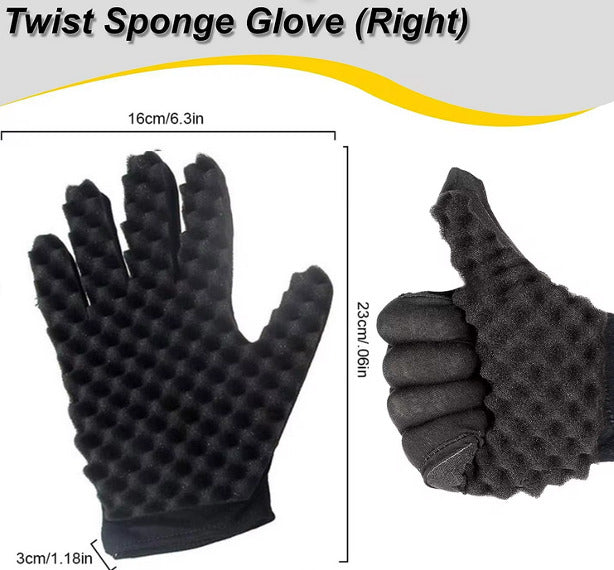 Twist Sponge Glove for Hair Styling | Right Hand