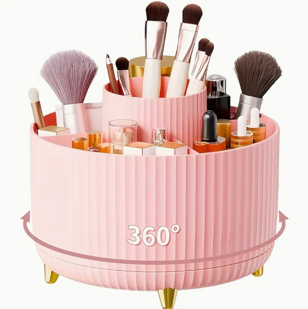 Luxury Rotating Makeup Organizer | Rose & Gold Edition