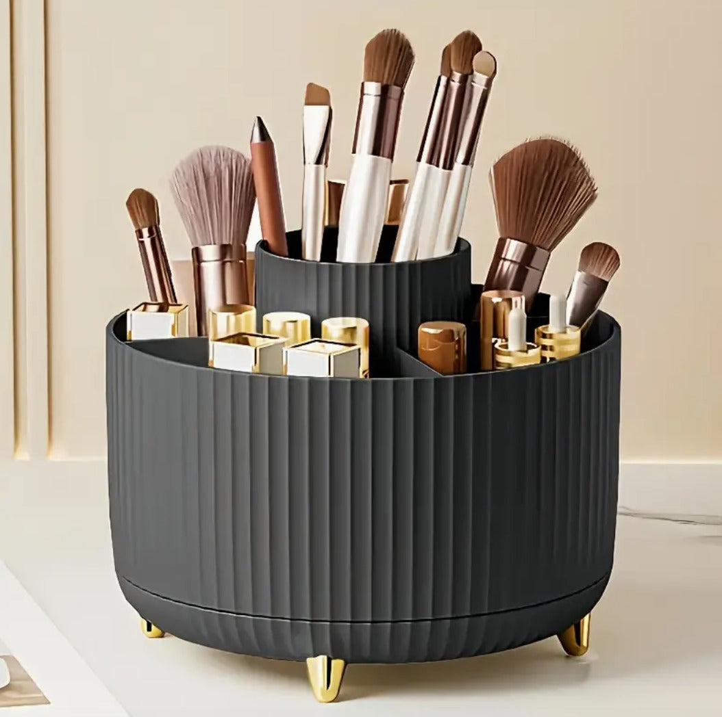 Luxury Rotating Makeup Organizer | Black & Gold Edition