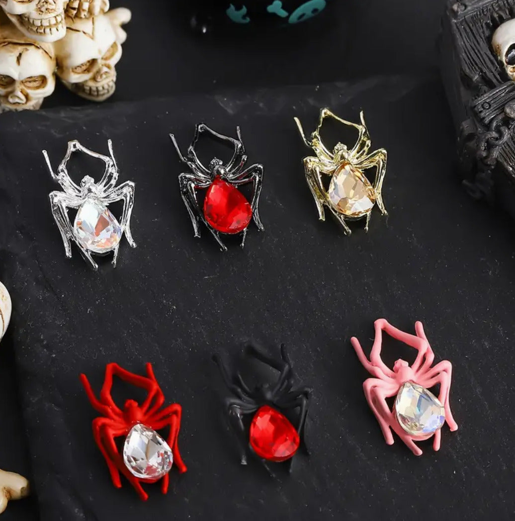 Nail Art Jewelry | Set Charms 3D Araignée – Cristal Gothique