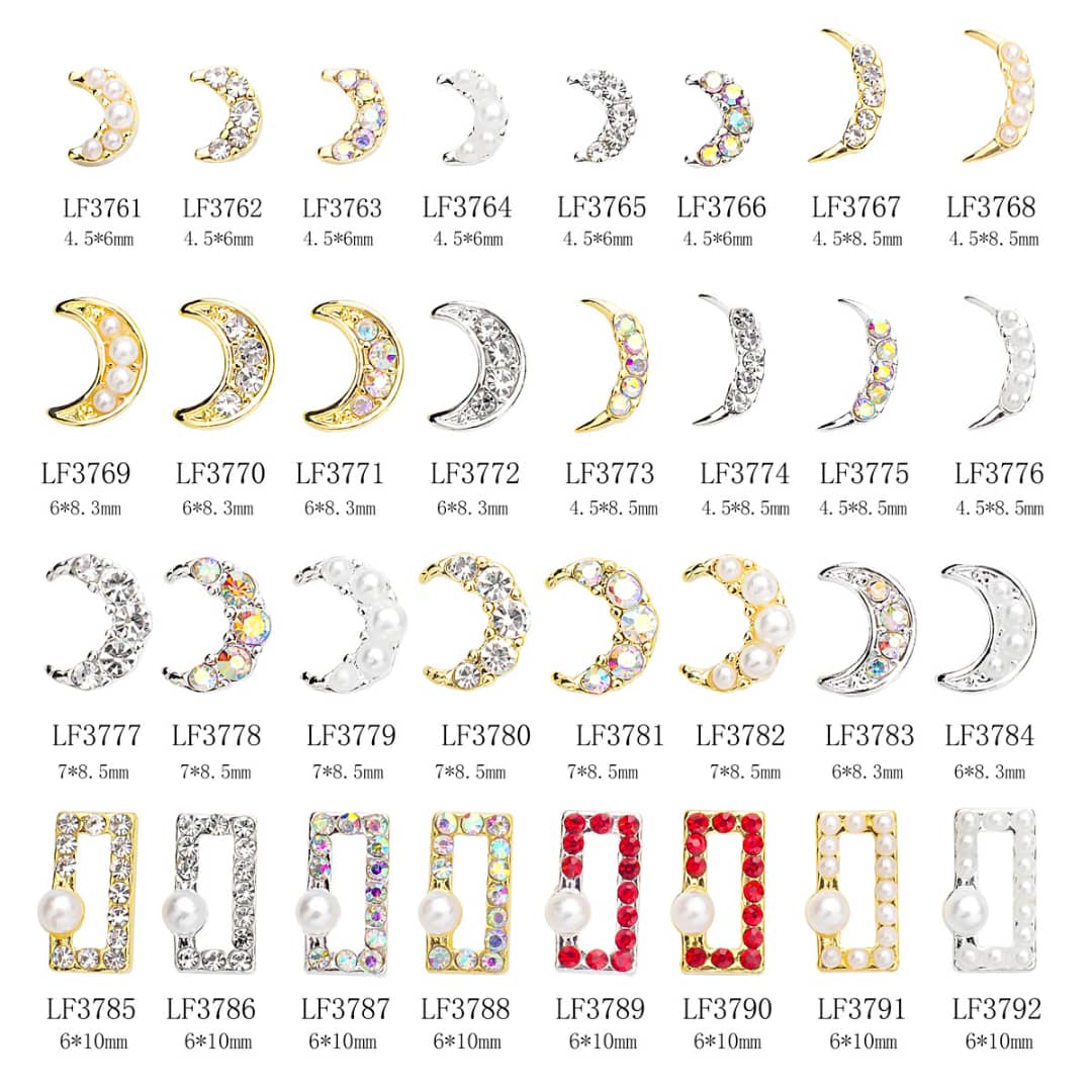 Nail Fashion Jewelry | LF3761 to LF 3792 | Half Moon and Rectangle