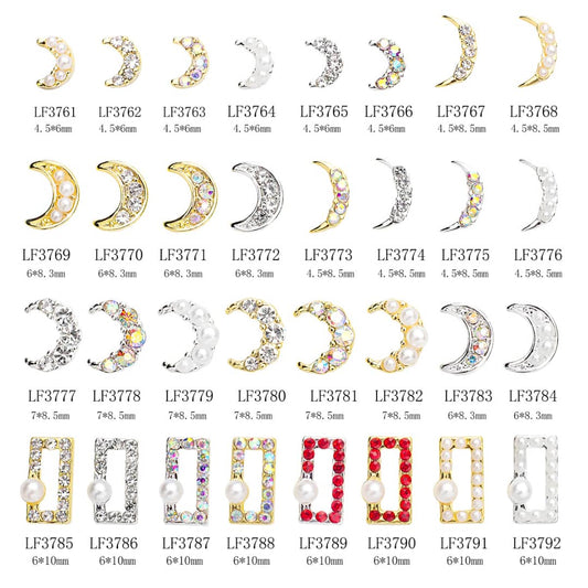 Nail Fashion Jewelry | LF3761 to LF 3792 | Half Moon and Rectangle