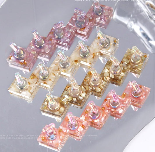 Marble-Effect Resin Magnetic Nail Tip Stand