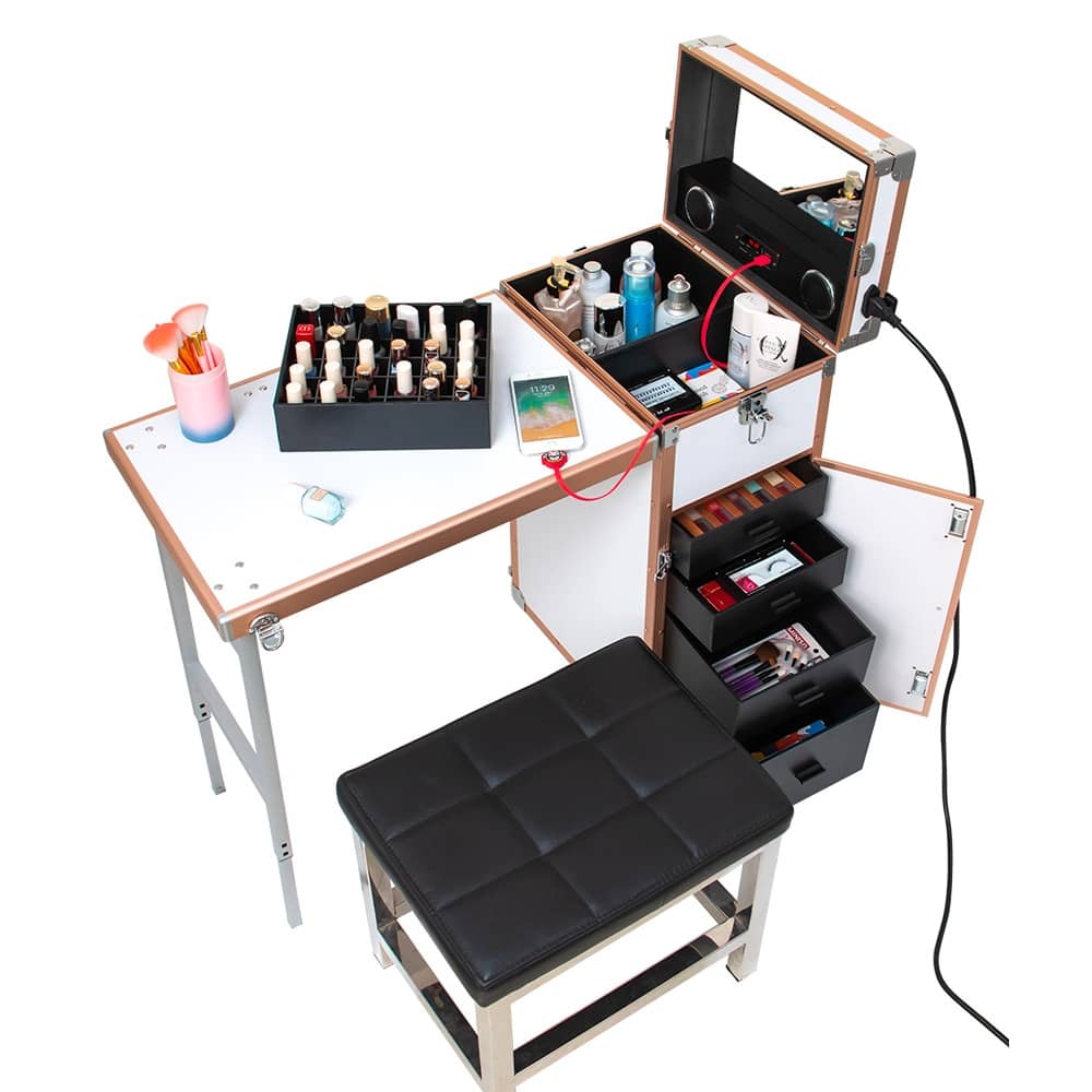 Portable Professional Aluminum Nail Station | White