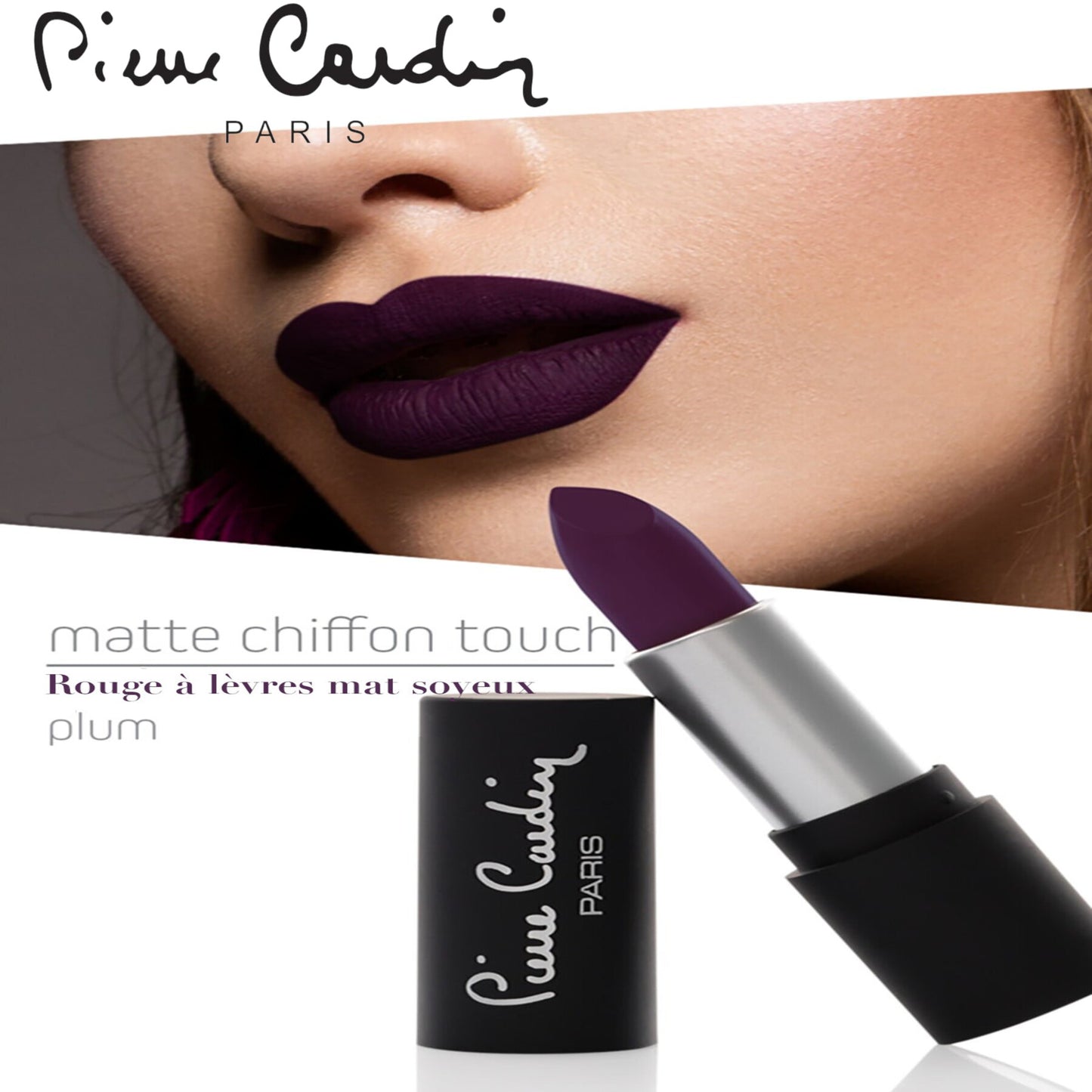 Pierre Cardin Matte Chiffon Touch Lipstick  Plum 195 - 4 gr