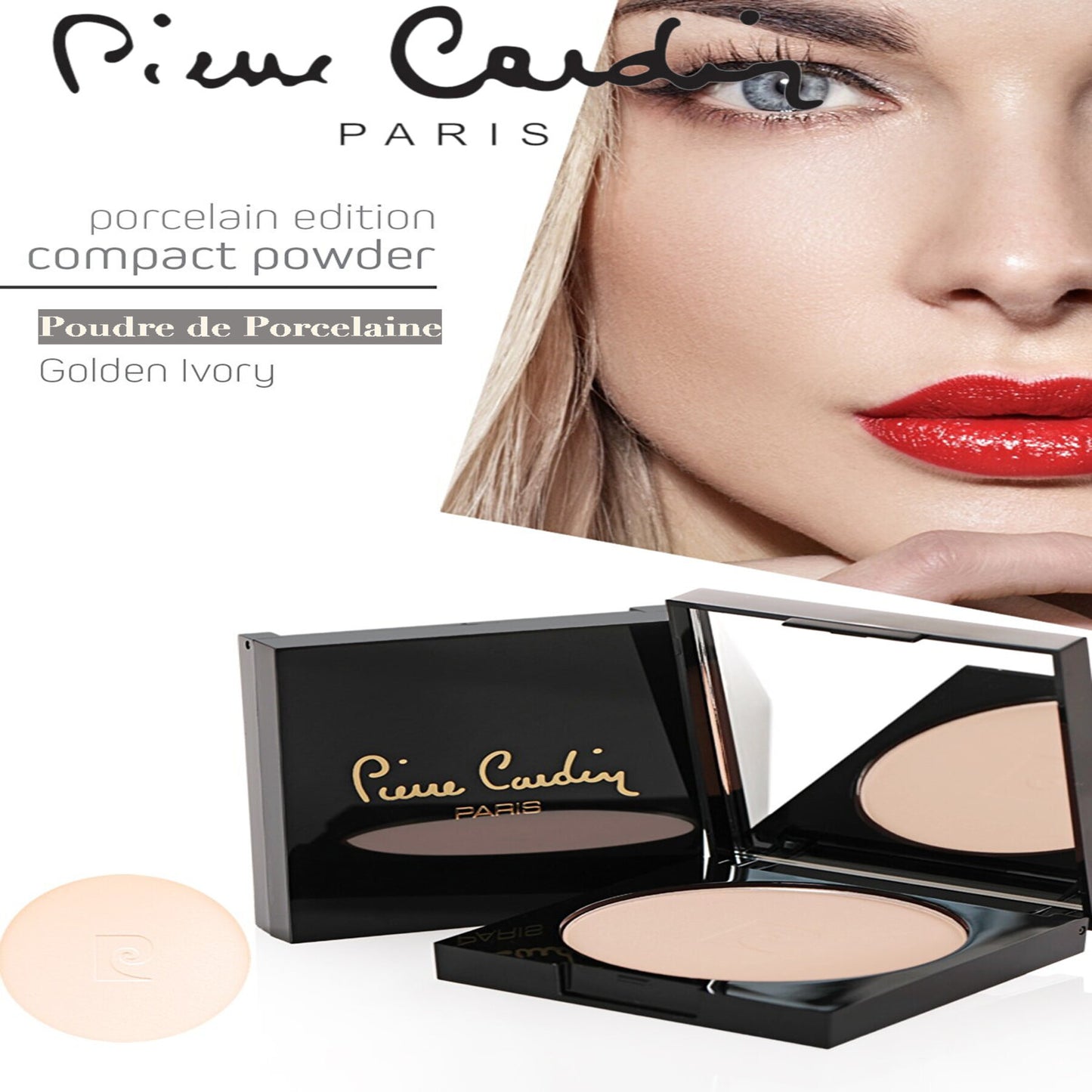 Pierre Cardin Édition Porcelaine Poudre Compacte Ivoire Doré 655 - 12 g