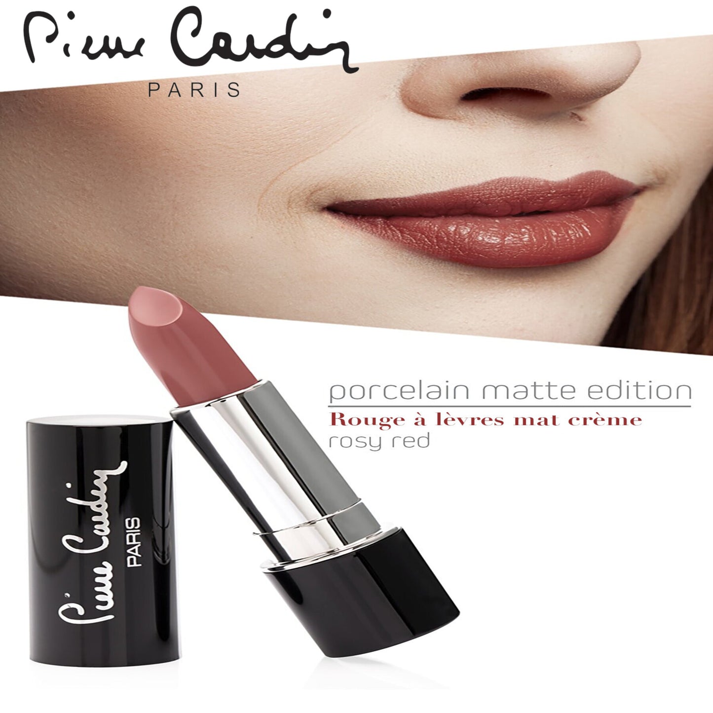 Pierre Cardin Porcelain Matte Edition Lipstick  Rosy Red 202 - 4 gr