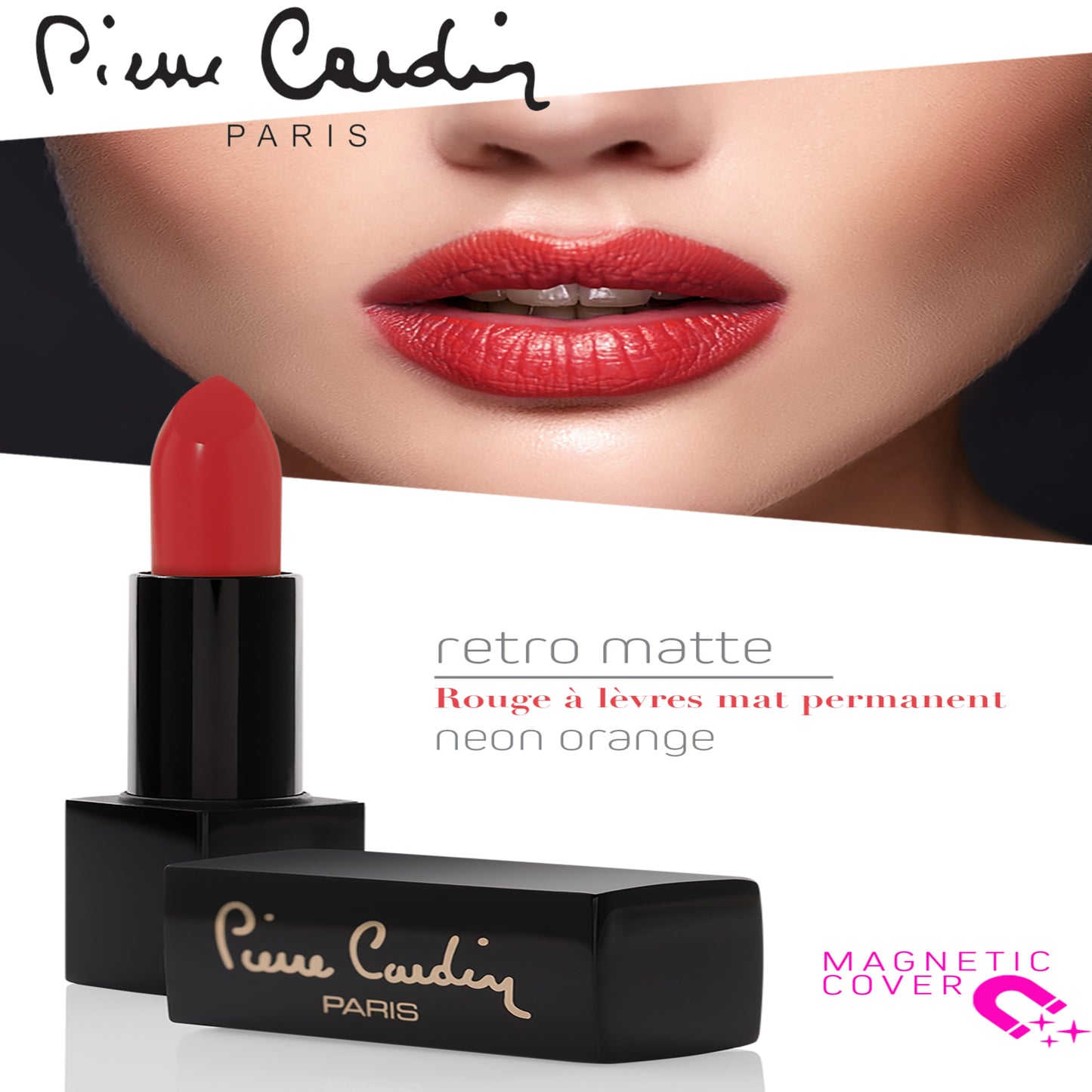 Pierre Cardin Retro Matte Lipstick  Neon Orange 148 - 4 gr