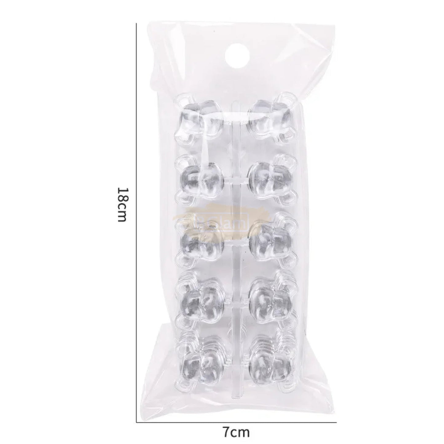 Bear Head Shaped Nail Swatch Clear 40 pcs