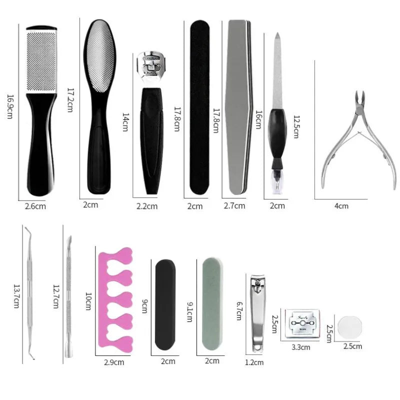 20In 1 Pedicure Kit Foot File Set, Stainless Steel Foot Care Kit