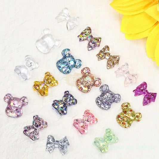 Clear Bow Tie Shaped Nail Swatch 60 pcs
