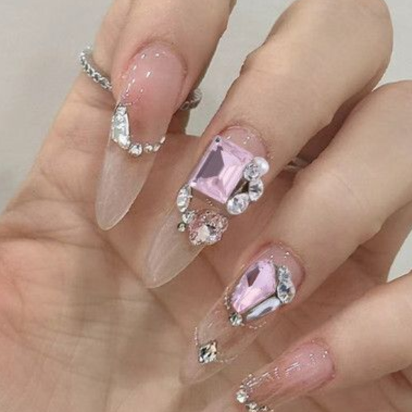 Nail Art Jewelry | Set Gemmes Cristal Irisé Pink Mocha