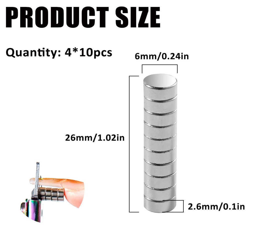 Adjustable Length Magnets for Nail Tip Cutter