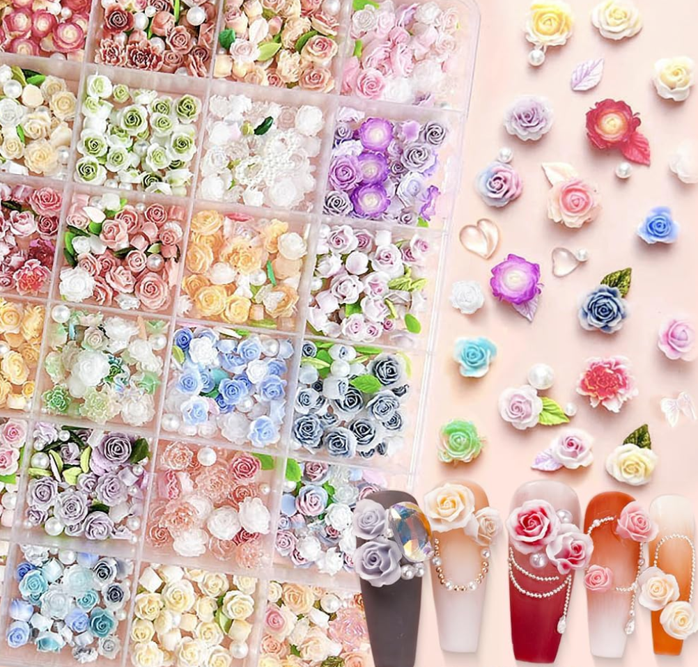 3D Floral Nail Art Decorations