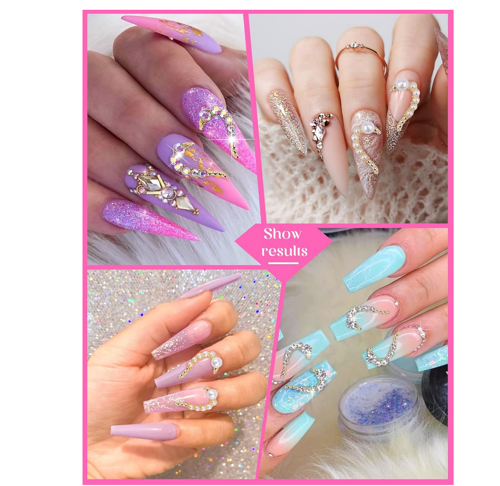 3D Nail Fashion Jewelry | Half Heart | Sold by the piece