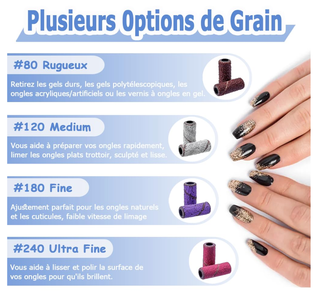 Nail Drill Sanding Bands Kit | 60 PCS + Mandrel