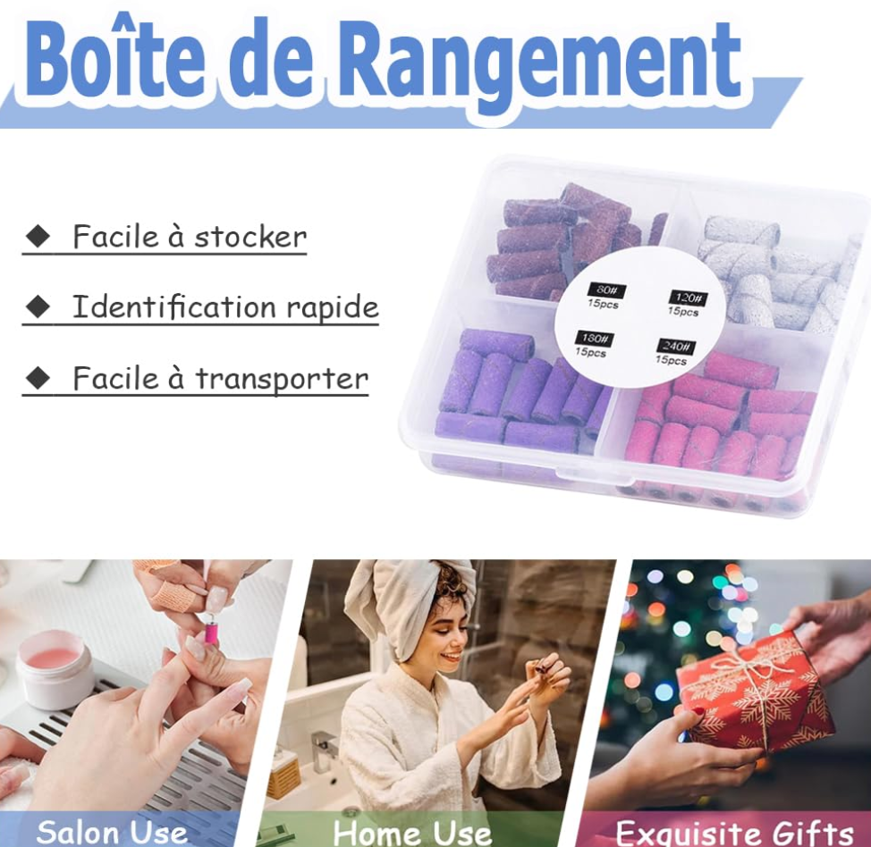 Nail Drill Sanding Bands Kit | 60 PCS + Mandrel