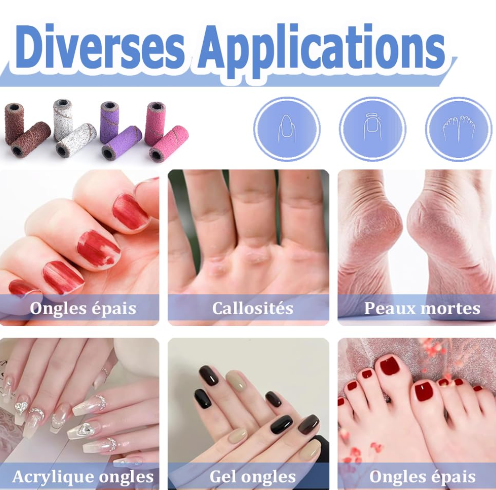 Nail Drill Sanding Bands Kit | 60 PCS + Mandrel