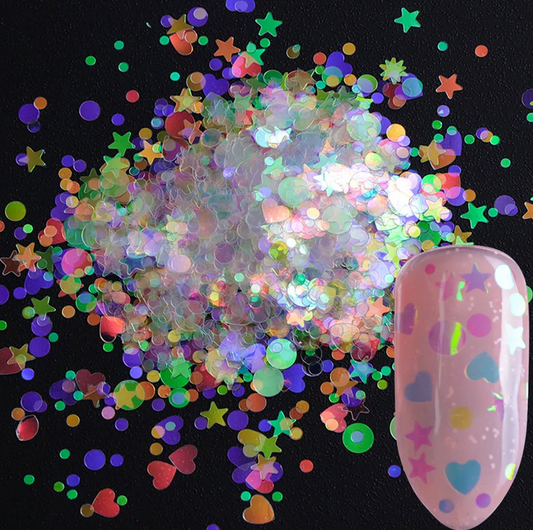 EZ Holographic Nail Sequins Available in 15 designs