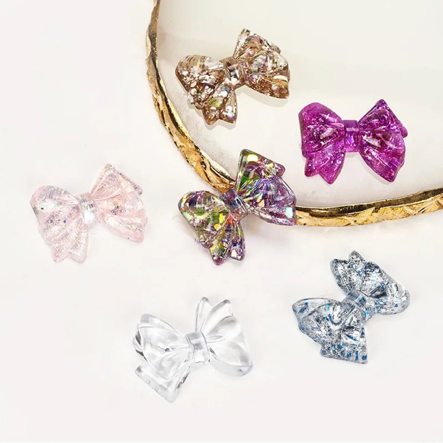 Clear Bow Tie Shaped Nail Swatch 60 pcs
