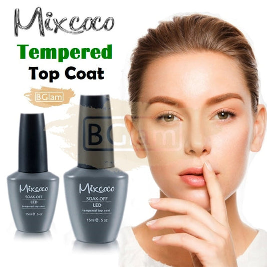Mixcoco Soak-Off UV No Wipe Tempered Top Coat for Gel Polish 7.5ML (High Shine)