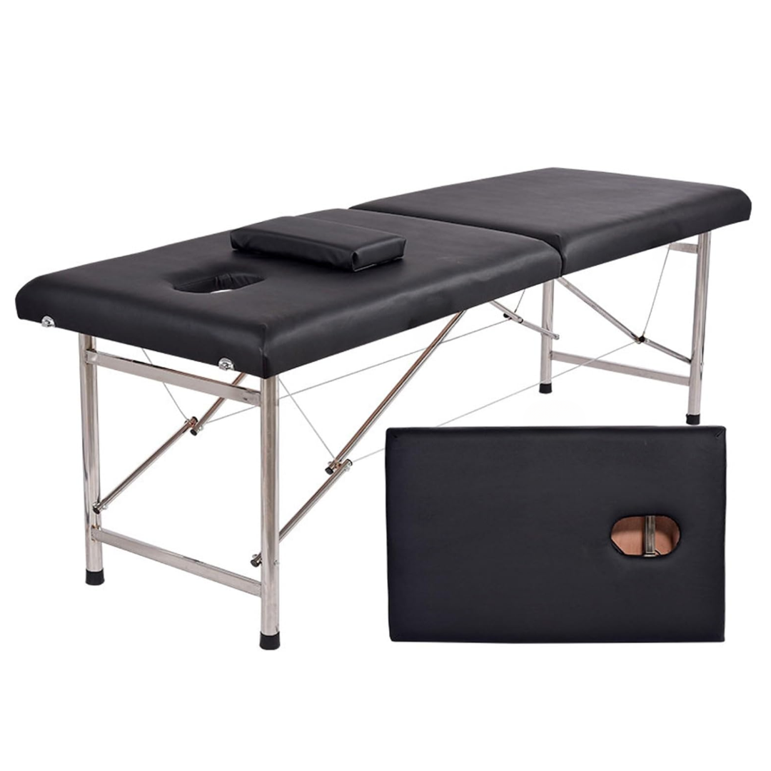 Portable Massage Bed 180*60*65cm | Black | Height Non-Adjustable