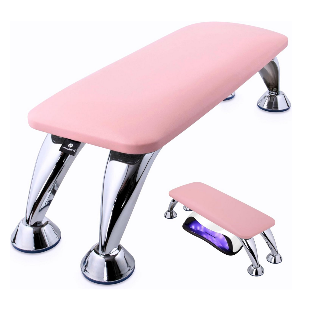 Repose-bras professionnel pour manucure & repose-pieds pour pédicure | Rose