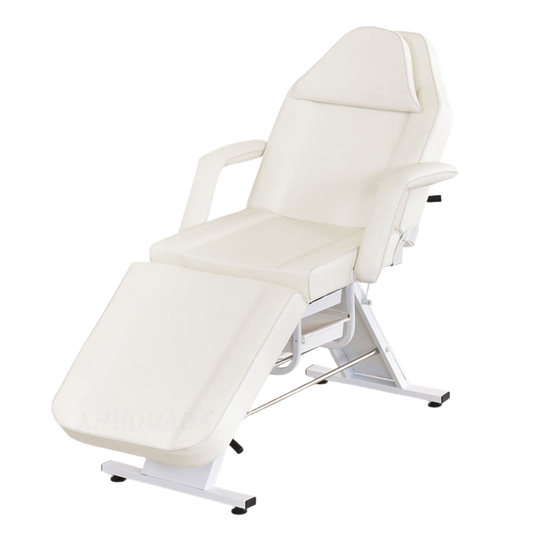 Pro White Reclining Spa Chair | Adjustable with Built-in Pockets & Footrest