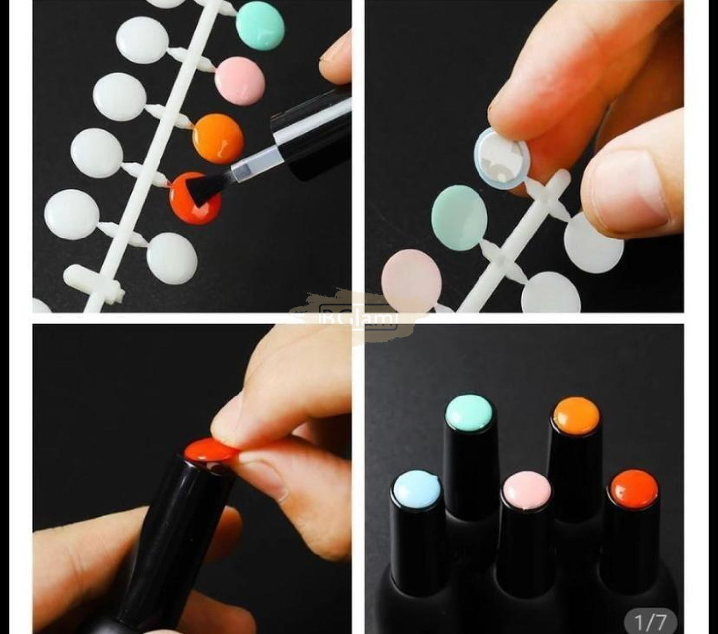 Round Display Tips for Nail/Gel Polish Bottle Cap with double sided Stickers - Natural