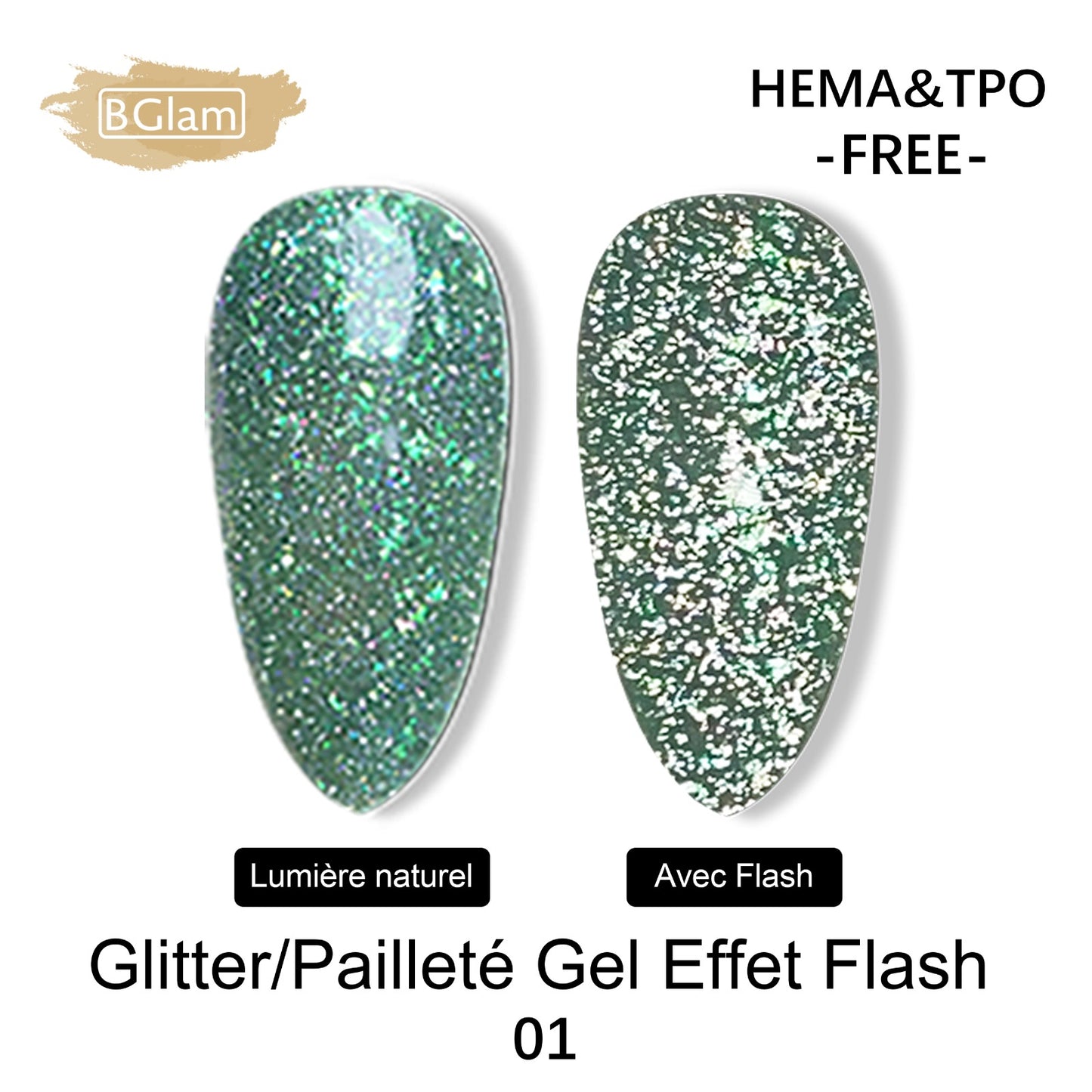 BGLAM Gel polish 15ml | Glitter | Flash Effect 1