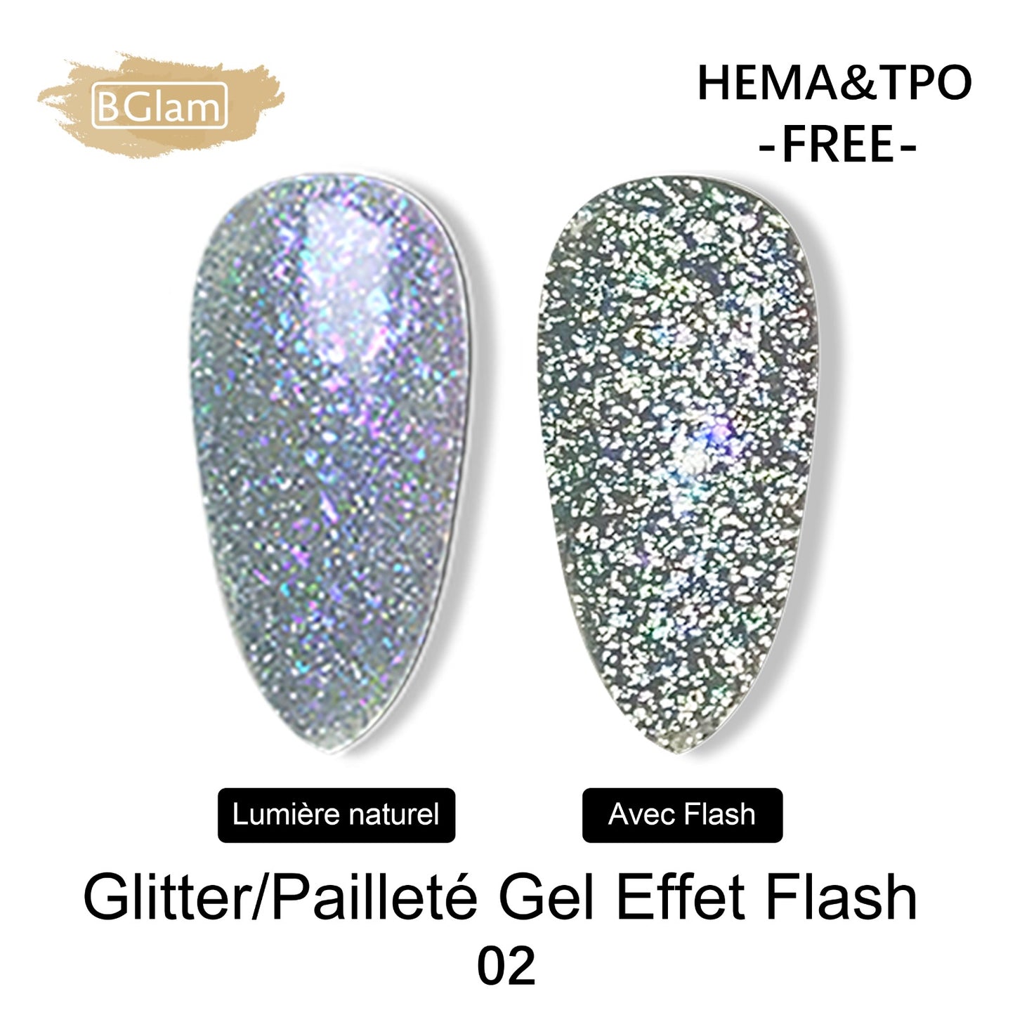 BGLAM Gel polish 15ml | Glitter | Flash Effect 2