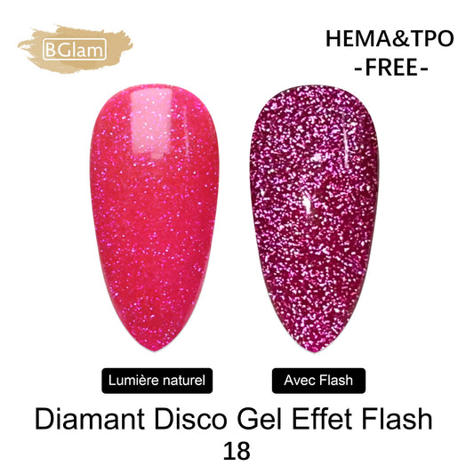 BGLAM Gel polish 15ml | Diamond Glitter | Flash Effect 18